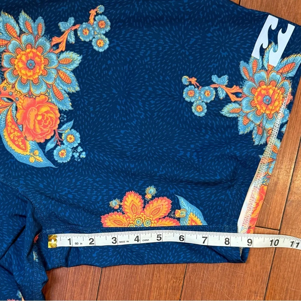Billabong Men's Floral Swim Shorts - Blue and‎ Orange